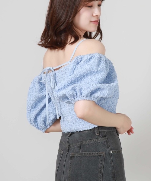 archives（アルシーヴ）の「２ｗａｙふくれＪＱオフショルＴＯＰＳ（Tシャツ/カットソー・レディース・アイボリー/ブラック/ブルー・MEDIUM）」の17枚目の写真