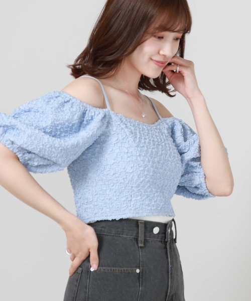 archives（アルシーヴ）の「２ｗａｙふくれＪＱオフショルＴＯＰＳ（Tシャツ/カットソー・レディース・アイボリー/ブラック/ブルー・MEDIUM）」の18枚目の写真