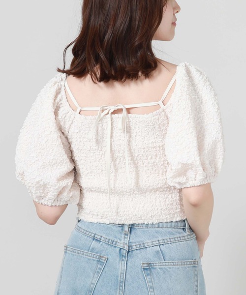 archives（アルシーヴ）の「２ｗａｙふくれＪＱオフショルＴＯＰＳ（Tシャツ/カットソー・レディース・アイボリー/ブラック/ブルー・MEDIUM）」の5枚目の写真