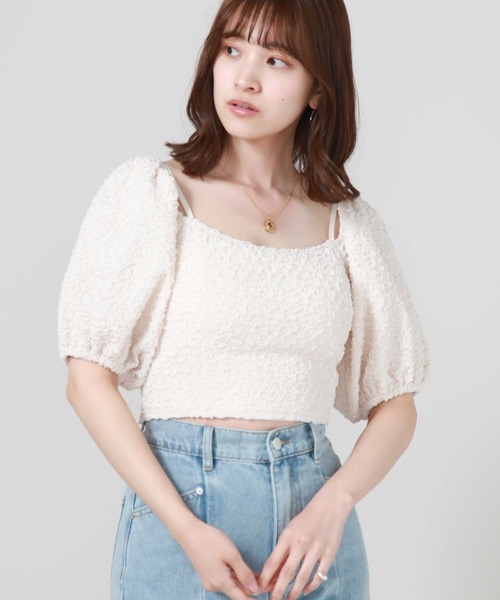 archives（アルシーヴ）の「２ｗａｙふくれＪＱオフショルＴＯＰＳ（Tシャツ/カットソー・レディース・アイボリー/ブラック/ブルー・MEDIUM）」の7枚目の写真