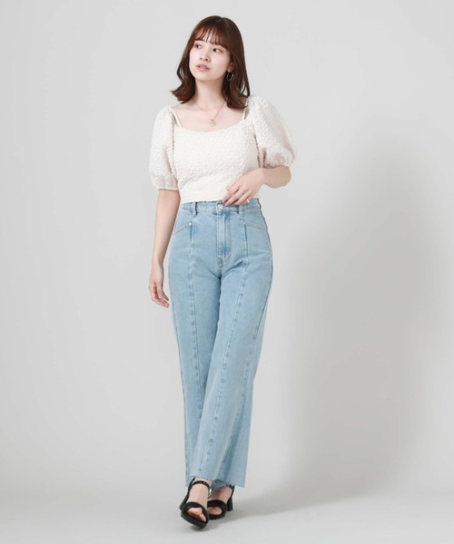 archives（アルシーヴ）の「２ｗａｙふくれＪＱオフショルＴＯＰＳ（Tシャツ/カットソー・レディース・アイボリー/ブラック/ブルー・MEDIUM）」の9枚目の写真