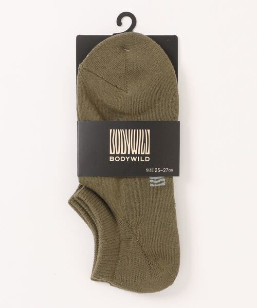 BODY WILD（ボディーワイルド）の「BODY WILD/ボディワイルド ソックス スニーカー丈（ソックス/靴下・メンズ・ダークカーキ/ネイビー/ホワイト系その他/ブラック・25-27CM）」の4枚目の写真