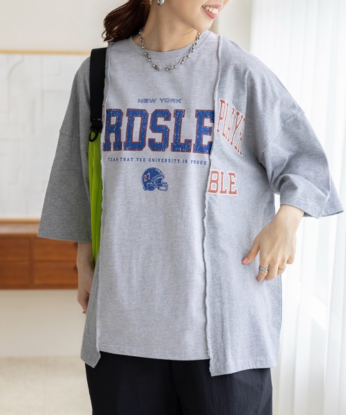 LEPSIM（レプシィム）の「リメイク風ワイドT　115178（Tシャツ/カットソー・レディース・ブラック/杢グレー/ブルー・FREE）」の3枚目の写真