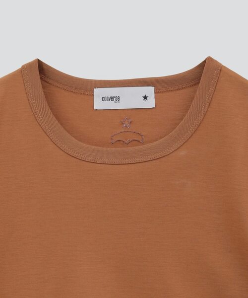 CONVERSE TOKYO(コンバーストウキョウ)の「EMBROIDERY ONEPOINT TEE(Tシャツ/カットソー・レディース・ブラック/ホワイト/キャメル・FREE)」の13枚目の写真