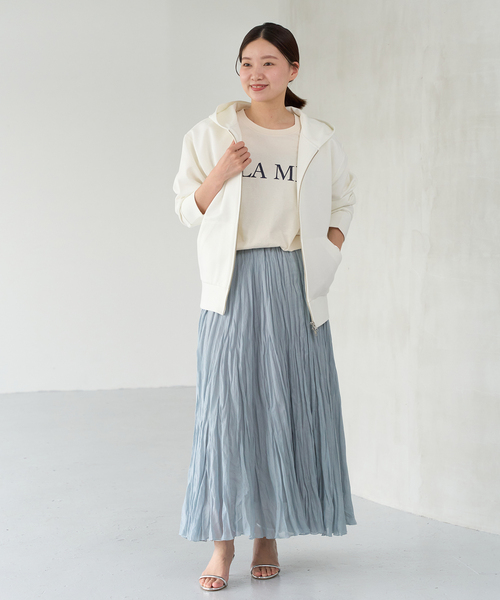 IENA（イエナ）の「ダンボールニットジップアップフーディ（パーカー・レディース・ライトグレー/ホワイト・FREE）」の18枚目の写真