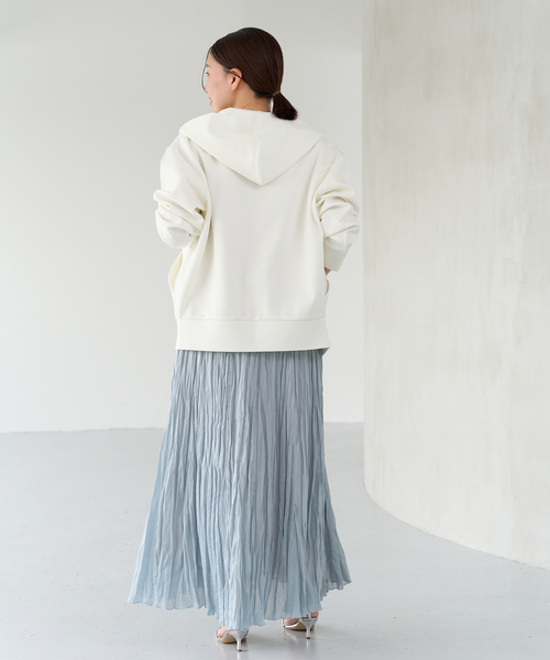 IENA（イエナ）の「ダンボールニットジップアップフーディ（パーカー・レディース・ライトグレー/ホワイト・FREE）」の20枚目の写真