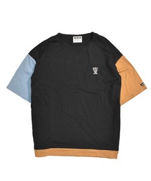 DOUBLE STEAL | クレイジーパターンスリーブ Tシャツ(Tシャツ/カットソー)