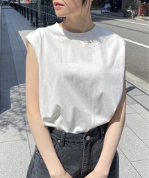 【吸水速乾・接触冷感】フレンチスリーブノースリタンク