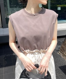 Meli rich | 【吸水速乾・接触冷感】フレンチスリーブノースリタンク(タンクトップ)