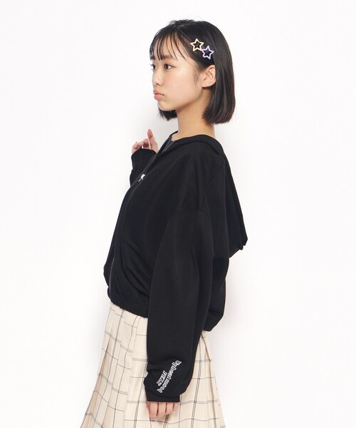 PINK-latte（ピンクラテ）の「◆【UV・接触冷感・130cmあり】シアーカノコパーカー（パーカー・キッズ・ブラック/オフホワイト/ライトパープル・13/14/15 /16）」の12枚目の写真