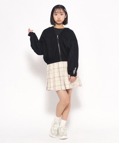 PINK-latte（ピンクラテ）の「◆【UV・接触冷感・130cmあり】シアーカノコパーカー（パーカー・キッズ・ブラック/オフホワイト/ライトパープル・13/14/15 /16）」の14枚目の写真