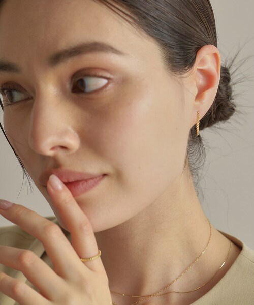 COCOSHNIK（ココシュニック）の「K18キヘイチェーン フープピアス（ピアス（両耳用）・レディース・イエローゴールド・00）」の9枚目の写真