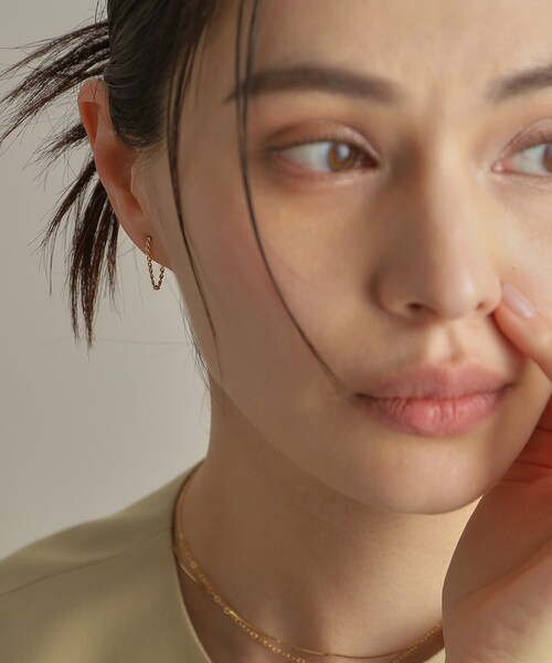 COCOSHNIK（ココシュニック）の「K18キヘイチェーン フープピアス（ピアス（両耳用）・レディース・イエローゴールド・00）」の10枚目の写真