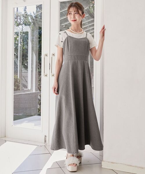 MAJESTIC LEGON（マジェスティックレゴン）の「スタイルアップフレアキャミワンピ（ワンピース・レディース・ブルー/ピンク/グレー・SMALL/MEDIUM）」の4枚目の写真