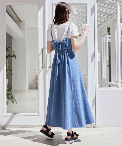 MAJESTIC LEGON（マジェスティックレゴン）の「スタイルアップフレアキャミワンピ（ワンピース・レディース・ブルー/ピンク/グレー・SMALL/MEDIUM）」の15枚目の写真