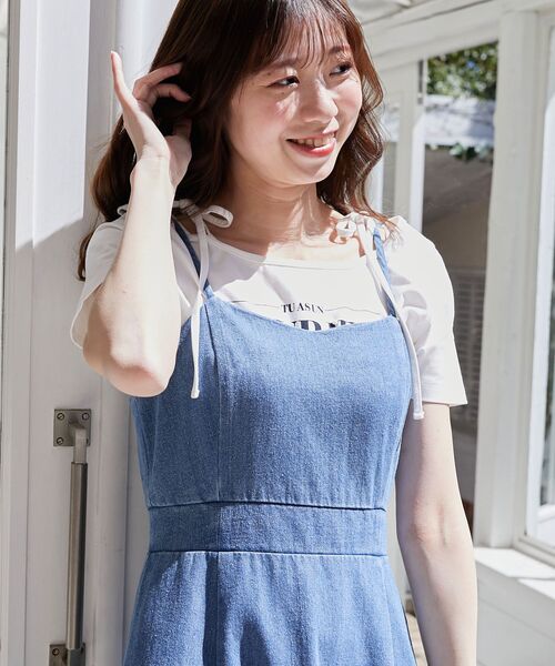 MAJESTIC LEGON（マジェスティックレゴン）の「スタイルアップフレアキャミワンピ（ワンピース・レディース・ブルー/ピンク/グレー・SMALL/MEDIUM）」の16枚目の写真