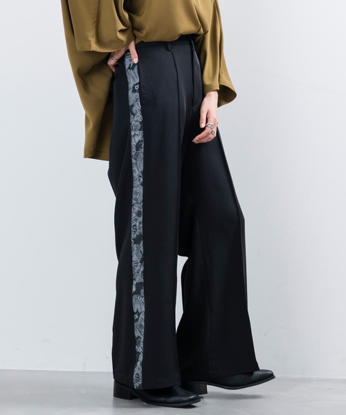 JUNRED（ジュンレッド）の「【 UNISEX 】サイドデザインワイドパンツ（その他パンツ・メンズ・ブラック/グリーン・L/S/M）」の5枚目の写真