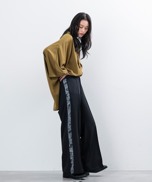 JUNRED（ジュンレッド）の「【 UNISEX 】サイドデザインワイドパンツ（その他パンツ・メンズ・ブラック/グリーン・L/S/M）」の9枚目の写真