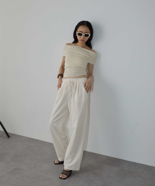 DRWCYS（ドロシーズ）の「レースアップスウェットパンツ（スウェットパンツ・レディース・オフホワイト/グレー・FREE）」の8枚目の写真