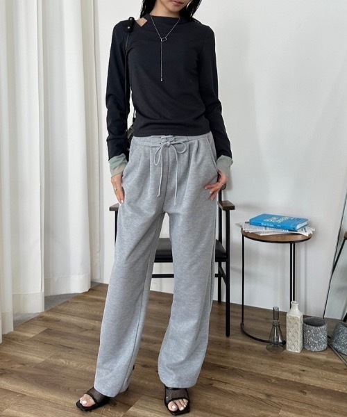 DRWCYS（ドロシーズ）の「レースアップスウェットパンツ（スウェットパンツ・レディース・オフホワイト/グレー・FREE）」の5枚目の写真