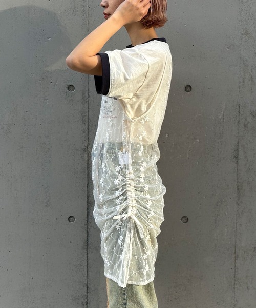 CIAOPANIC(チャオパニック)の「INDIAフラワー刺繍チュールシアーワンピース(ワンピース・レディース・ブルー/オフホワイト/ブラック・FREE)」の13枚目の写真
