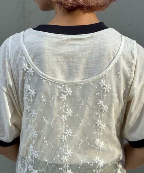 CIAOPANIC(チャオパニック)の「INDIAフラワー刺繍チュールシアーワンピース(ワンピース・レディース・ブルー/オフホワイト/ブラック・FREE)」の18枚目の写真