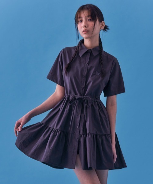 FANCY CLUB(ファンシークラブ)の「A'GEM/9 × .kom 『 FANCY CLUB/ファンシークラブ』 FLUFFY SHIRT ONE-PIECE/フラッフィー ワンピース(ワンピース・レディース・ホワイト/チャコールグレー・FREE)」の2枚目の写真