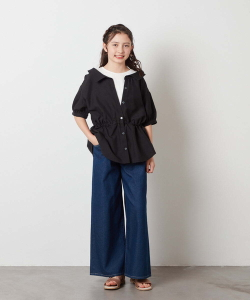 a.v.v（アーヴェヴェ）の「[20-24cm][履きやすいクッションインソール][足入れ楽ちん]クロスゴムサンダル[WEB限定サイズ]（サンダル・キッズ・ブラック/シルバー/ライトピンク・24/23/21/20/22）」の6枚目の写真