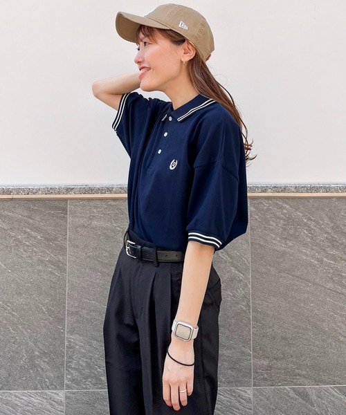 SPINNS（スピンズ）の「【６色展開】ワンポイント半袖ポロシャツ/D（ポロシャツ・メンズ・ブラック/ワイン/ブルー/ホワイト/グリーン/ネイビー・ONESIZE）」の9枚目の写真