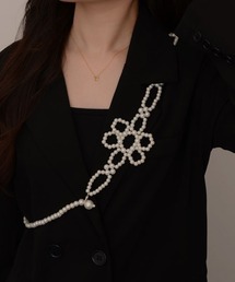 【resonance】フラワーモチーフ シンプル パールベルト【マルチウェイ】