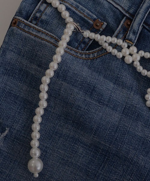 VIBGYOR Women（ヴィブジョー　ウィメン）の「【resonance】フラワーモチーフ シンプル パールベルト【マルチウェイ】（ベルト・レディース・ホワイト系・FREE）」の8枚目の写真