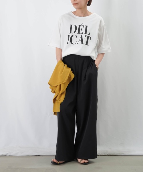 LUCA/LADY LUCK LUCA（ルカ/レディラックルカ）の「LC/LLL シルケットロゴカットソー / サイドスリットロゴTシャツ（Tシャツ/カットソー・レディース・ブラック/オフホワイト/グレー・FREE）」の13枚目の写真