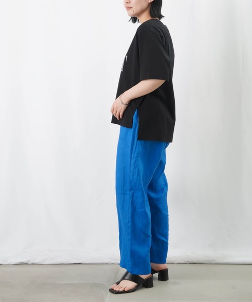 LUCA/LADY LUCK LUCA（ルカ/レディラックルカ）の「LC/LLL シルケットロゴカットソー / サイドスリットロゴTシャツ（Tシャツ/カットソー・レディース・ブラック/オフホワイト/グレー・FREE）」の8枚目の写真