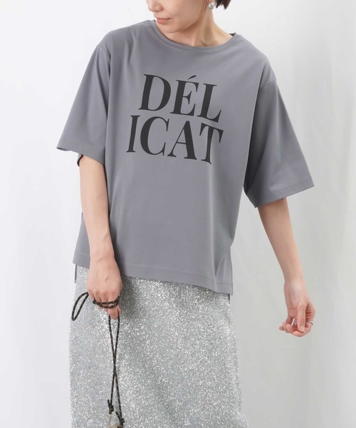 LUCA/LADY LUCK LUCA（ルカ/レディラックルカ）の「LC/LLL シルケットロゴカットソー / サイドスリットロゴTシャツ（Tシャツ/カットソー・レディース・ブラック/オフホワイト/グレー・FREE）」の22枚目の写真