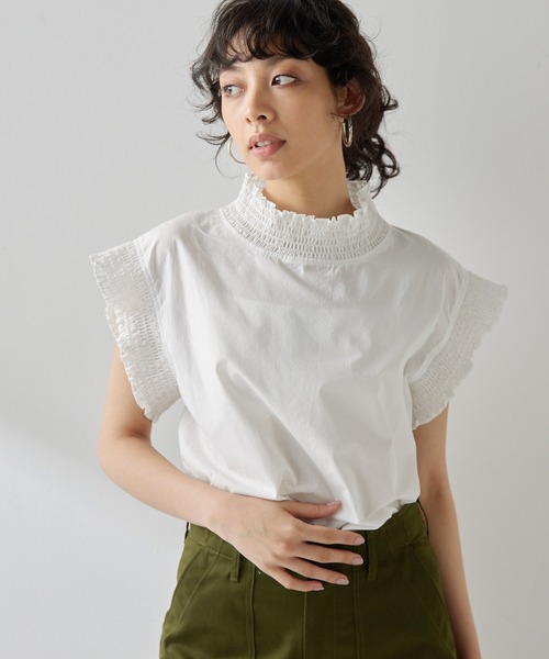 美品*ウィムガゼット シャーリングブラウス 長袖シャツ デザインシャツ 白シャツ 美品*ウィムガゼット シャーリングブラウス 長袖シャツ デザインシャツ