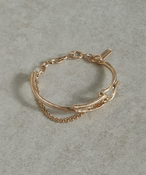 GOLDY（ゴールディ）の「ダブル チェーン カーブド ブレスレット（ブレスレット・レディース・ゴールド/シルバー系その他/ゴールド系その他/シルバー・FREE）」の4枚目の写真