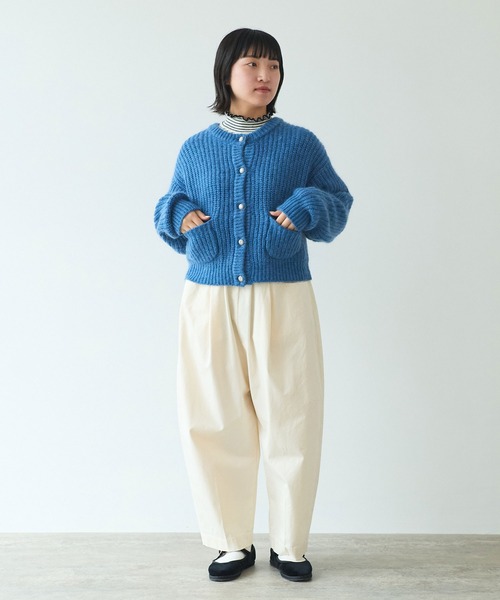 bulle de savon（ビュルデサボン）の「ナイロン/モヘア/ウール　fuwafuwa　カーディガン（ニット/セーター・レディース・ホワイト/オレンジ/ライトグリーン/ブルー・FREE）」の15枚目の写真