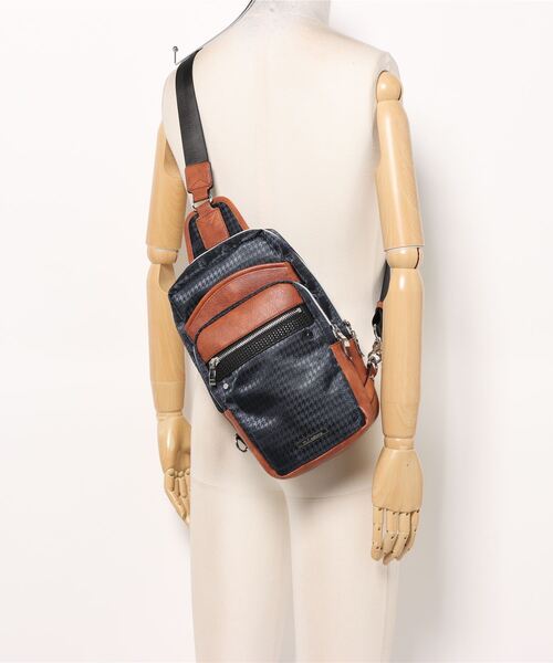 m.f.エディトリアル メンズ 千鳥柄配色 ボディバッグ（ボディバッグ/ウエストポーチ）｜m.f.editorial（エムエフエディトリアル）