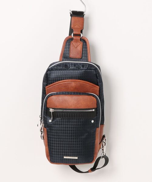 m.f.エディトリアル メンズ 千鳥柄配色 ボディバッグ（ボディバッグ/ウエストポーチ）｜m.f.editorial（エムエフエディトリアル）