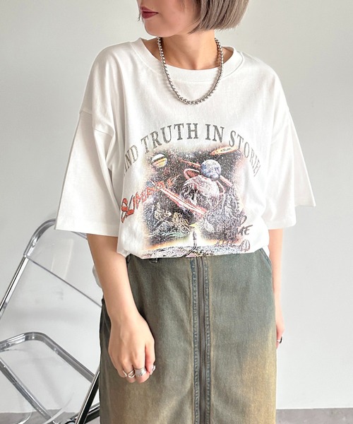 apres jour mignon(アプレジュールミニョン)の「アソートピグメントBIGロックT2【ZOZOTOWN限定アイテム】(Tシャツ/カットソー・レディース・ホワイト系その他3/ピンク/ホワイト系その他/オフホワイト/ブラック系その他/ブラック/ブラック系その他2/ホワイト系その他2・X-LARGE/フリー)」の3枚目の写真