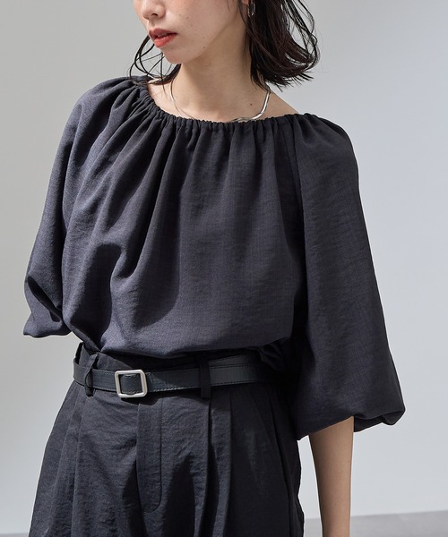 for/c(フォーシー)の「リネンライクバルーンスリーブブラウス【サスティナブル】(シャツ/ブラウス・レディース・スミクロ/ベージュ/ライトブラウン・M/L)」の1枚目の写真