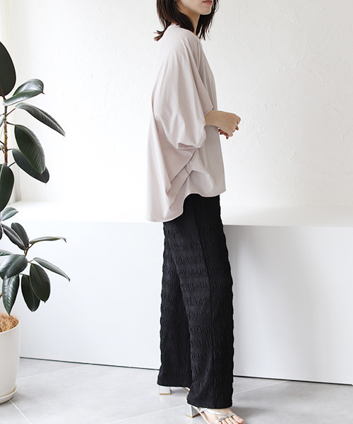 REAL CUBE(リアルキューブ)の「シャーリングイージーパンツ(その他パンツ・レディース・ブラック/ブラウン・M)」の5枚目の写真