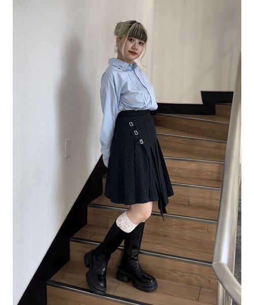 セール】ベルトプリーツミディスカート（スカート）｜jouetie