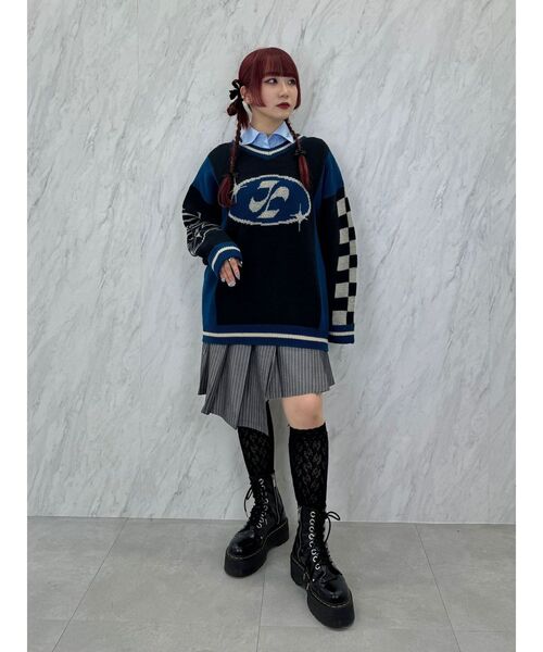 jouetie（ジュエティ）の「ベルトプリーツミディスカート（スカート・レディース・グレー/ネイビー/ボルドー・MEDIUM）」の18枚目の写真