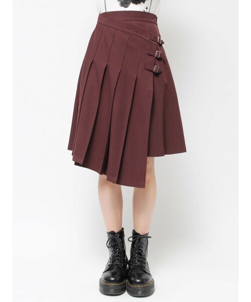 jouetie（ジュエティ）の「ベルトプリーツミディスカート（スカート・レディース・グレー/ネイビー/ボルドー・MEDIUM）」の19枚目の写真