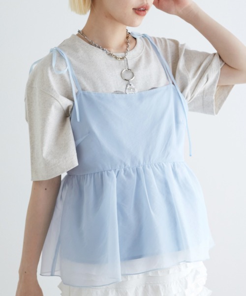 w closet（ダブルクローゼット）の「シアーキャミビスチェ（その他トップス・レディース・アイボリー/ブルー/ブラック・FREE）」の3枚目の写真