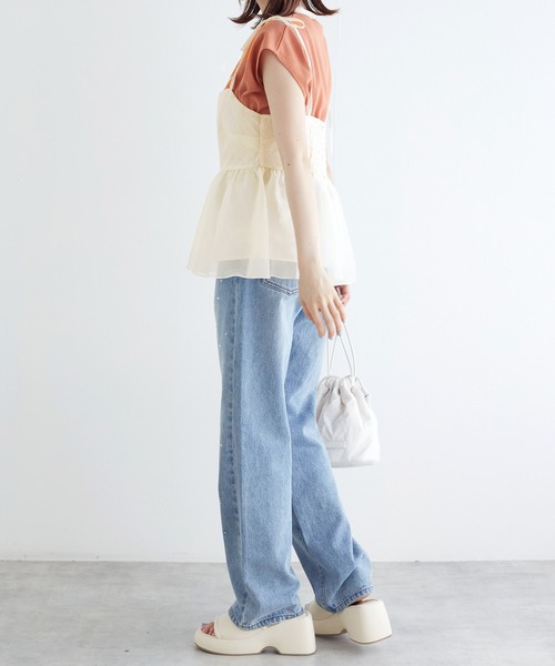 w closet（ダブルクローゼット）の「シアーキャミビスチェ（その他トップス・レディース・アイボリー/ブルー/ブラック・FREE）」の16枚目の写真