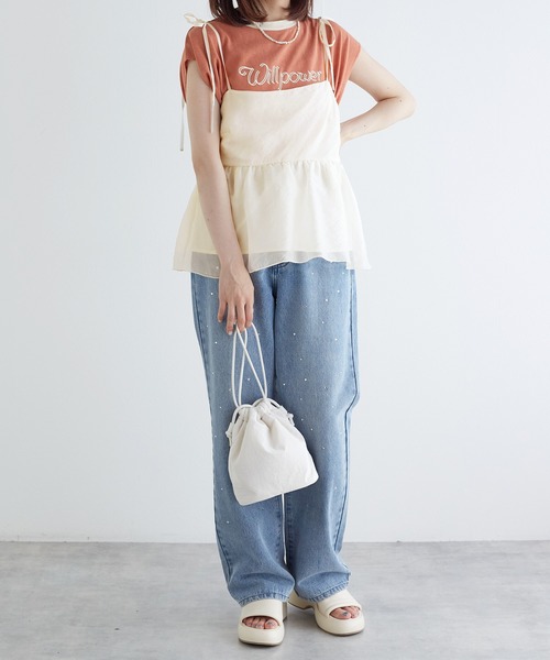 w closet（ダブルクローゼット）の「シアーキャミビスチェ（その他トップス・レディース・アイボリー/ブルー/ブラック・FREE）」の12枚目の写真