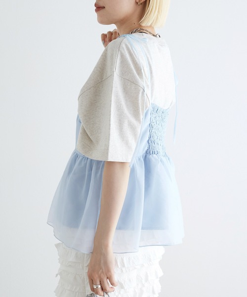 w closet（ダブルクローゼット）の「シアーキャミビスチェ（その他トップス・レディース・アイボリー/ブルー/ブラック・FREE）」の9枚目の写真
