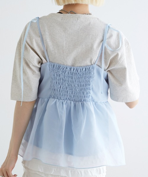 w closet（ダブルクローゼット）の「シアーキャミビスチェ（その他トップス・レディース・アイボリー/ブルー/ブラック・FREE）」の7枚目の写真